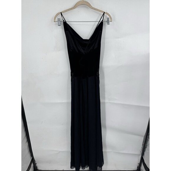 Rimini Maxi Dress Women 6 Navy Blue Velour Fairy Grunge Whimsigoth Beaded - Picture 2 of 10